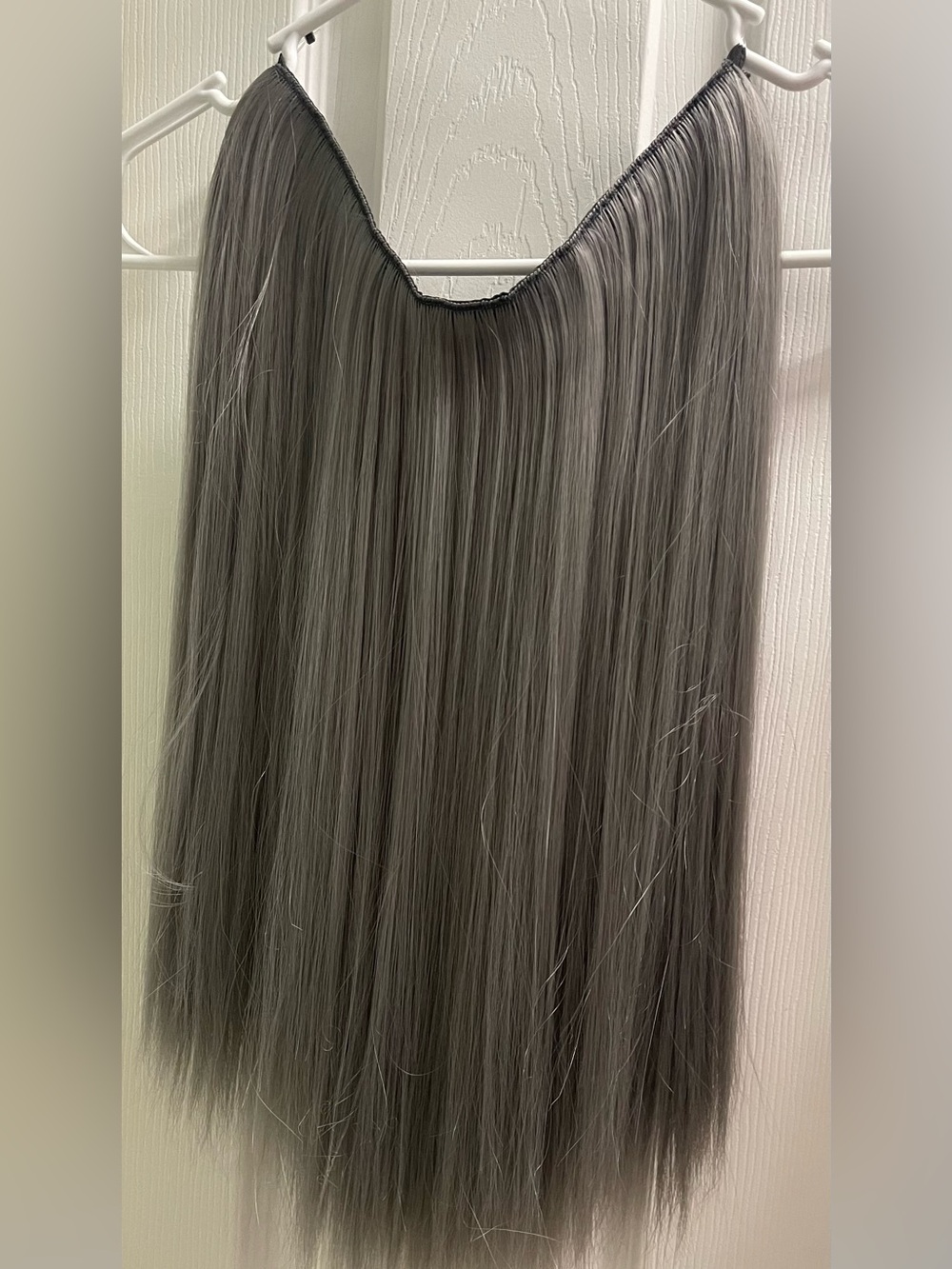 THAT Hair - Gray Straight Hair Extension - 15 inches! Natural-Look Long Waves